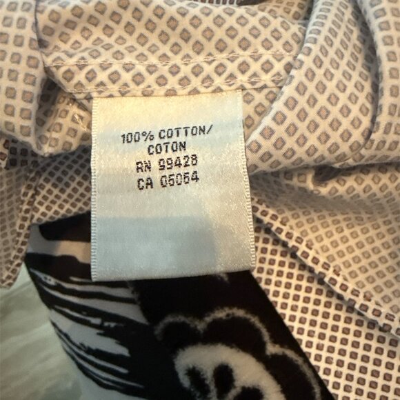 Bugatchi White & Geometric Design-Button Down-Worn Once-EUC-16.5/Large-Cotton - Picture 5 of 5